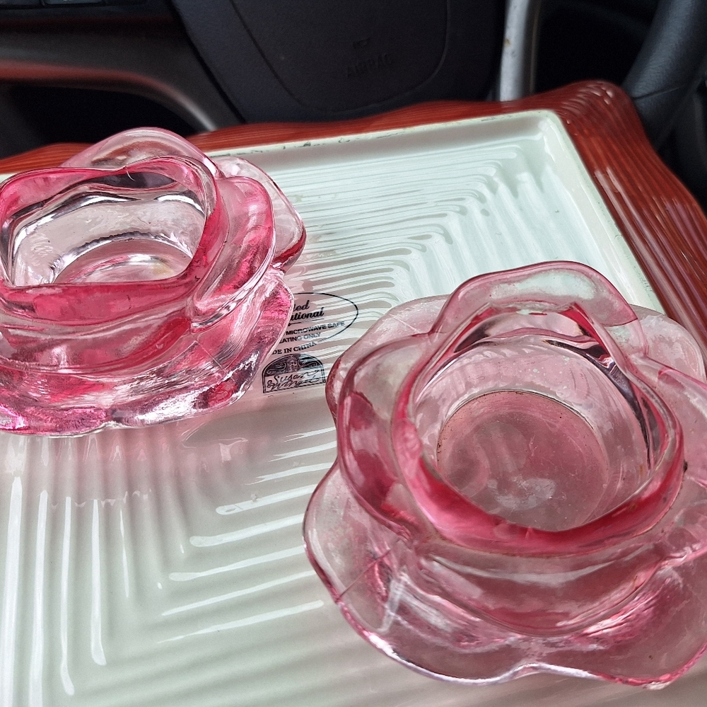 Crystal Pillar Candle Holder (Pair)